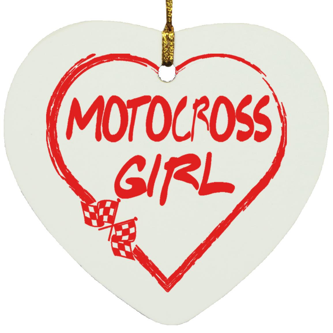 Motocross Girl Heart Ornament
