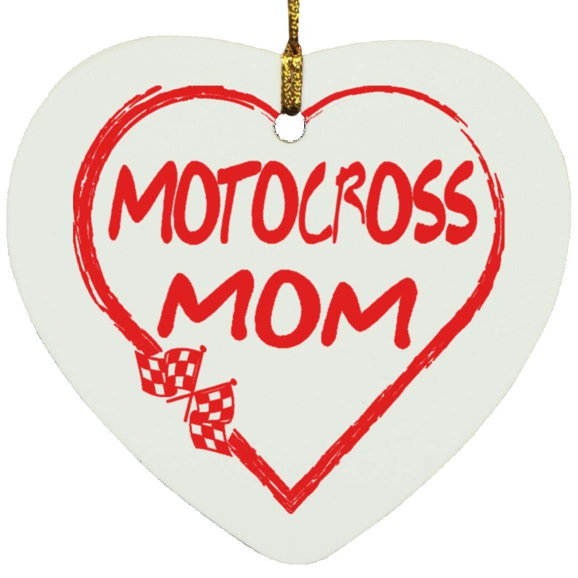 Motocross Mom Heart Ornament
