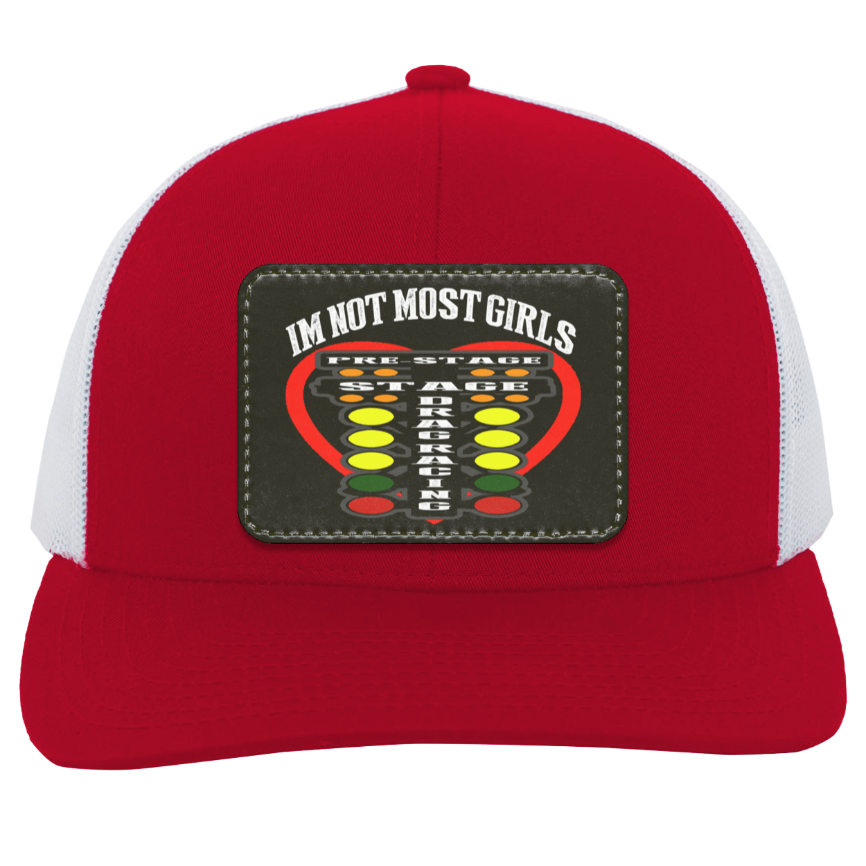 I'm Not Most Girls Drag Racing Trucker Snap Back - Patch
