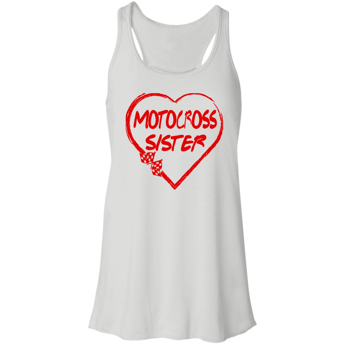 Motocross Sister Heart Flowy Racerback Tank