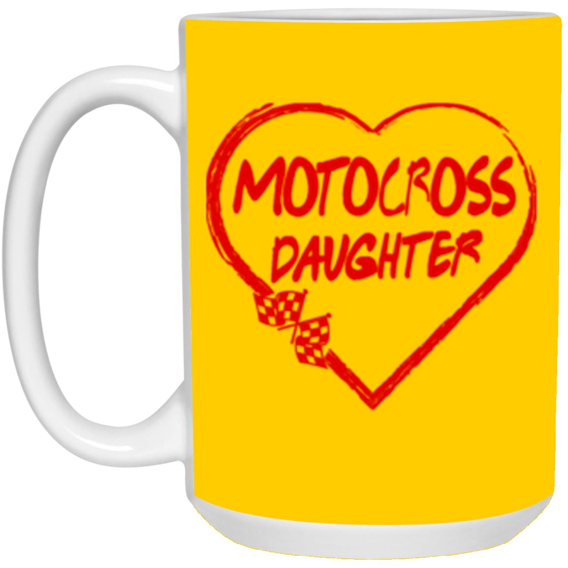 Motocross Daughter Heart 15 oz. White Mug