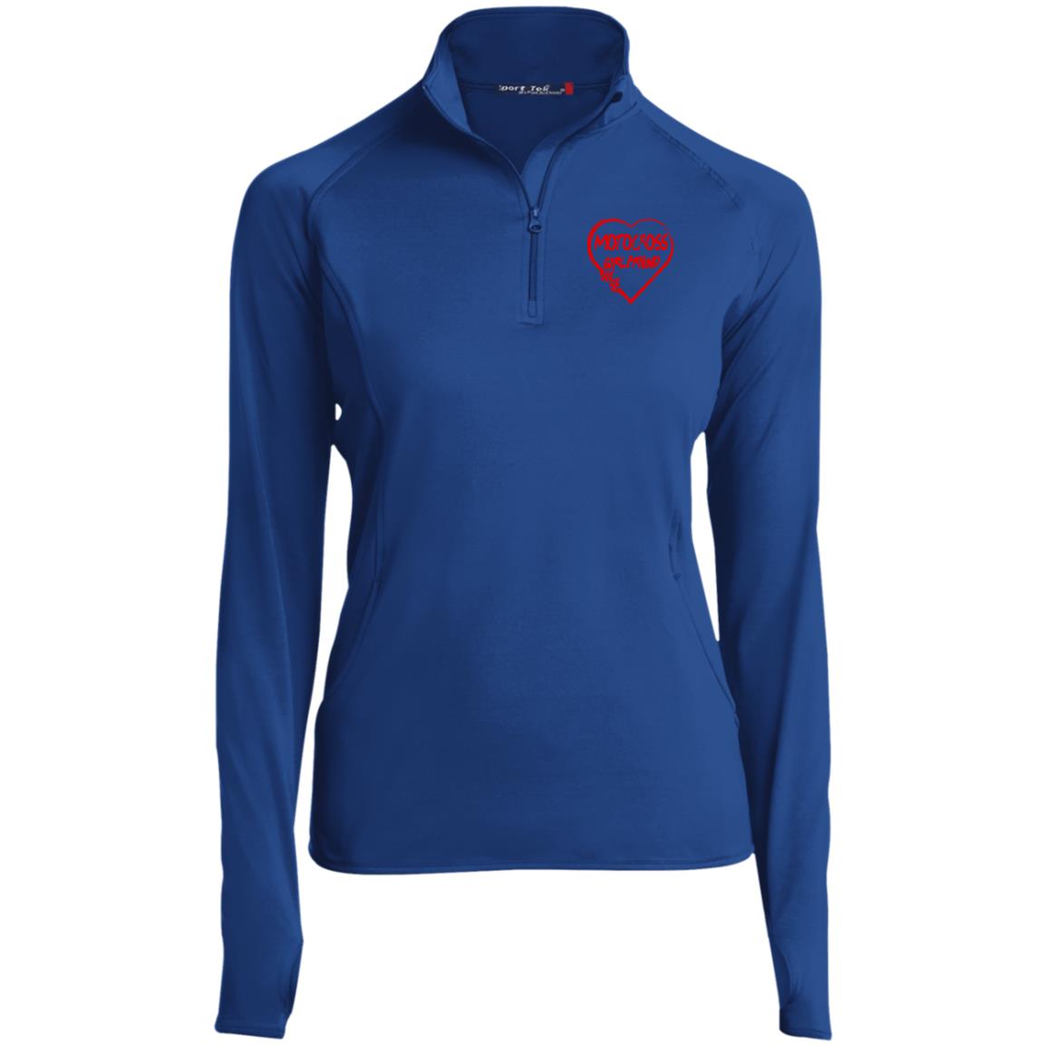 Motocross Girlfriend Heart Ladies' 1/2 Zip Performance Pullover