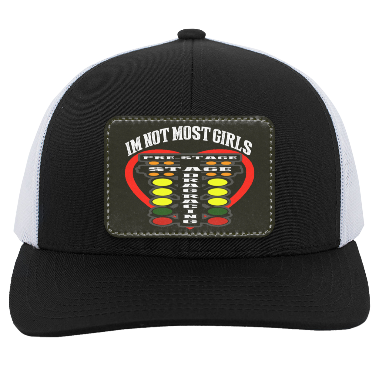 I'm Not Most Girls Drag Racing Trucker Snap Back - Patch
