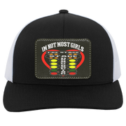 I'm Not Most Girls Drag Racing Trucker Snap Back - Patch
