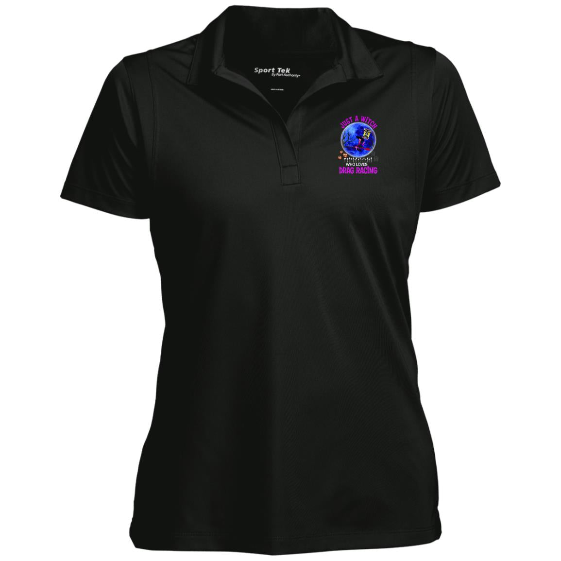 Just A Witch Who Loves Drag Racing Ladies' Micropique Sport-Wick® Polo