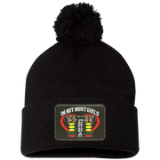 I'm Not Most Girls Drag Racing Pom Pom Knit Cap - Patch