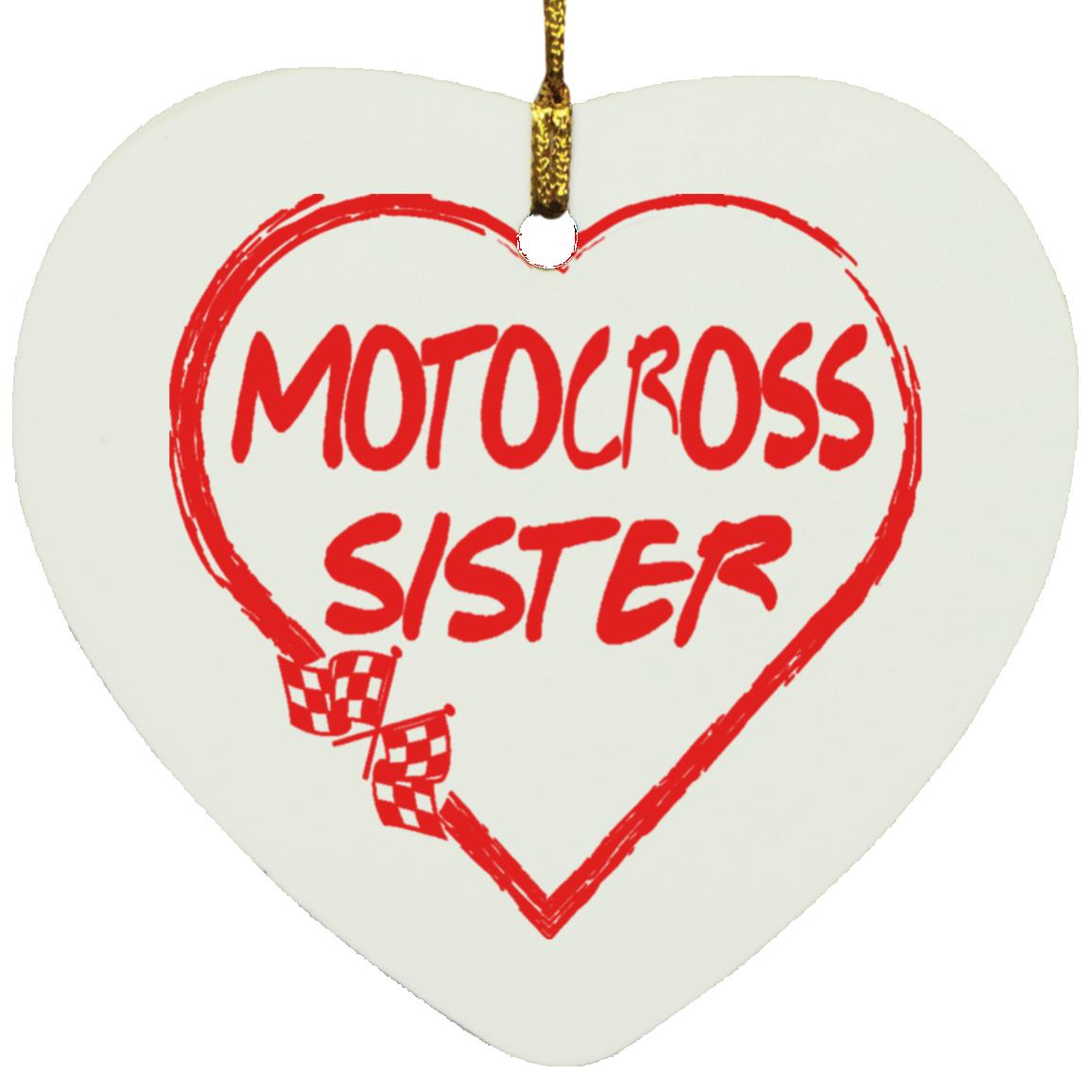 Motocross Sister Heart Ornament