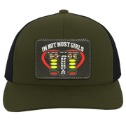 I'm Not Most Girls Drag Racing Trucker Snap Back - Patch