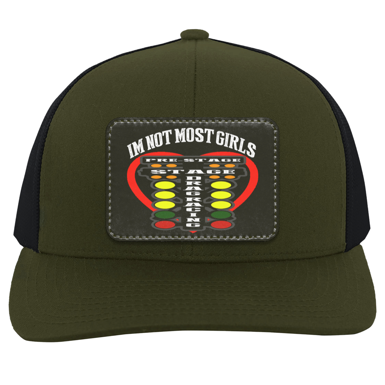 I'm Not Most Girls Drag Racing Trucker Snap Back - Patch