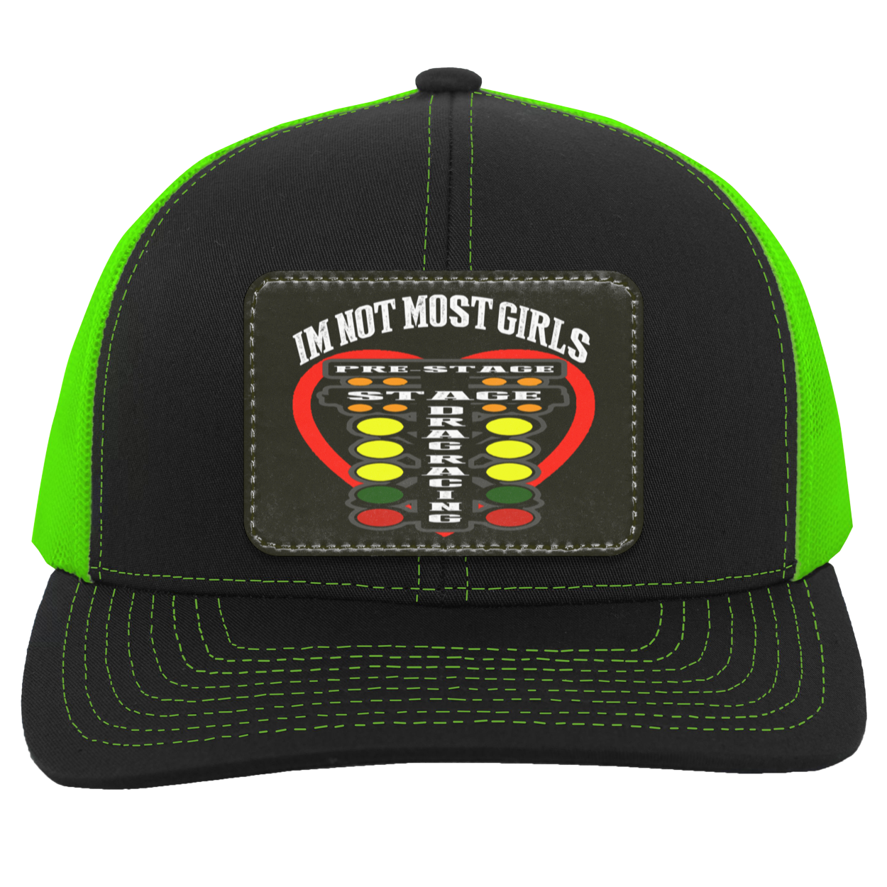 I'm Not Most Girls Drag Racing Trucker Snap Back - Patch