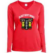 I'm Not Most Moms Drag Racing Ladies’ Long Sleeve Performance V-Neck Tee