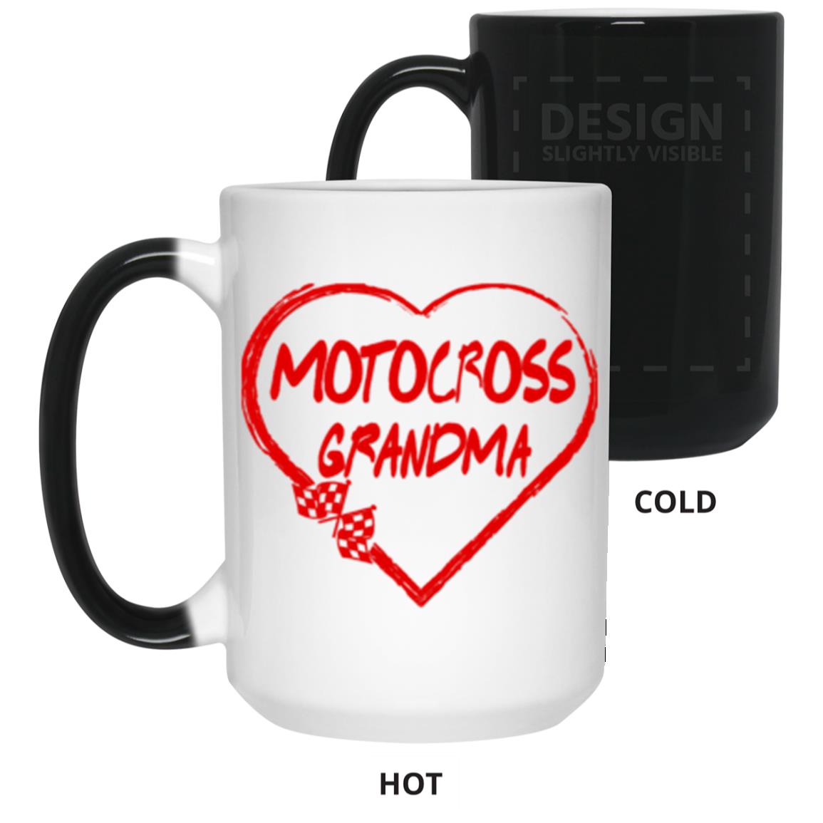 Motocross Grandma Heart 15 oz. Color Changing Mug