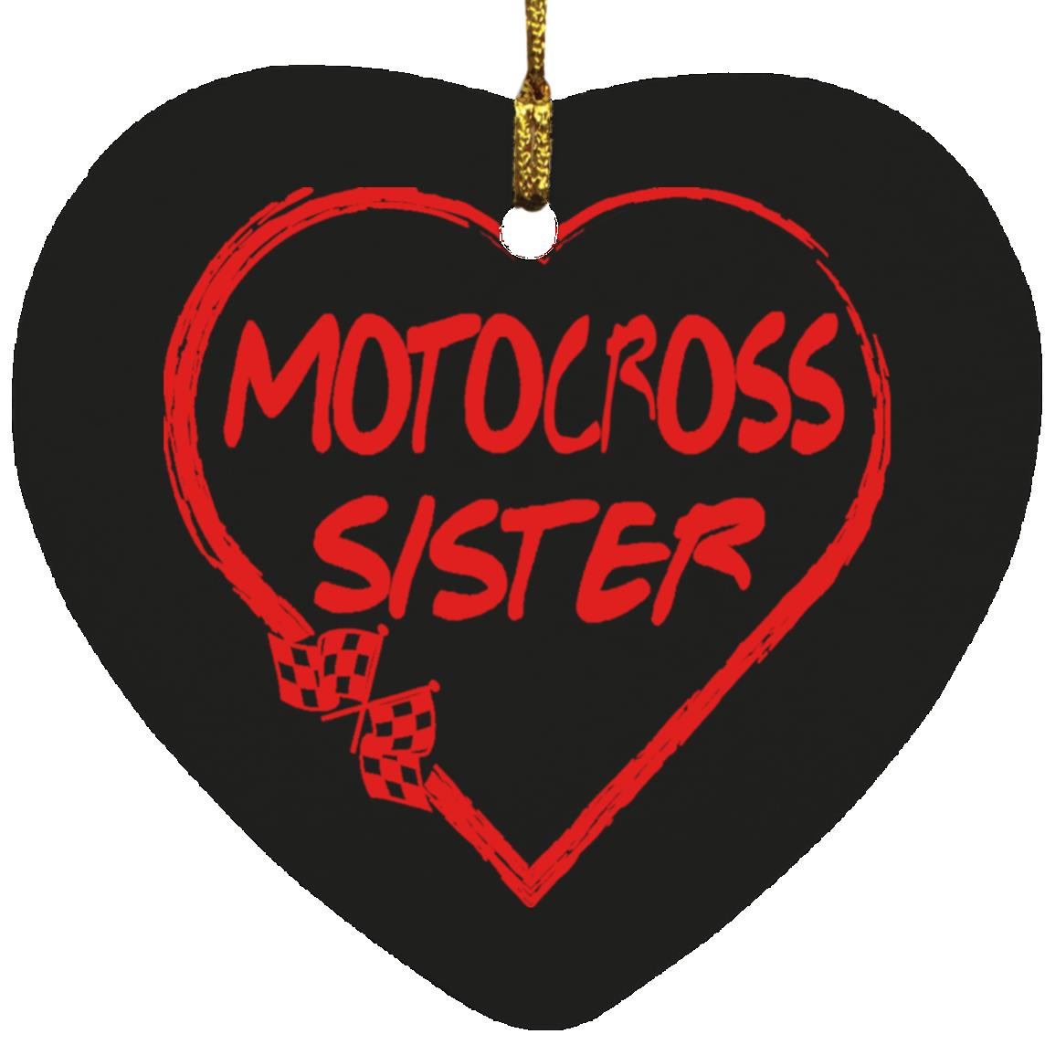 Motocross Sister Heart Ornament