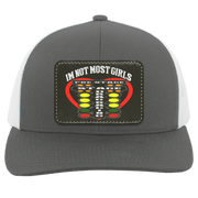 I'm Not Most Girls Drag Racing Trucker Snap Back - Patch