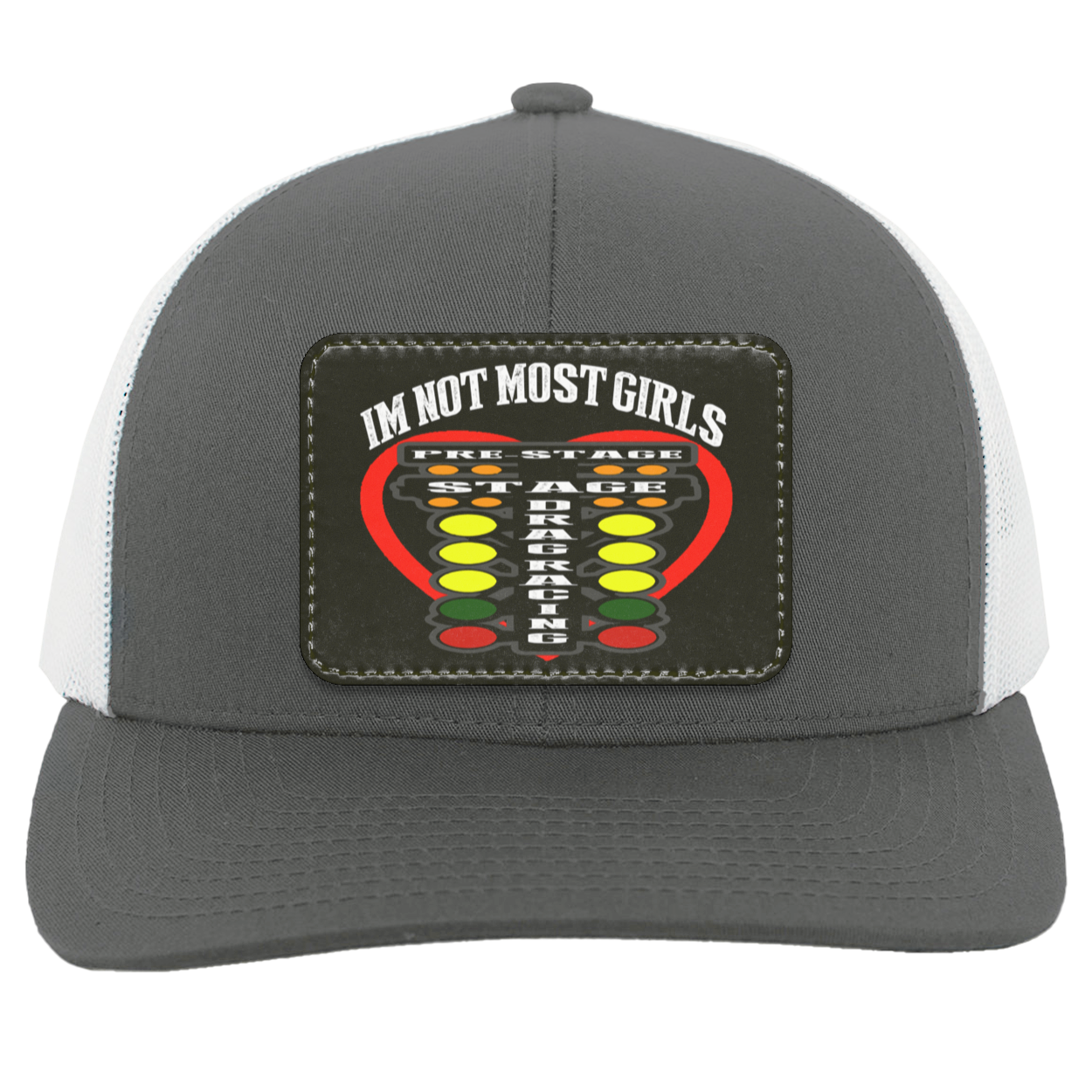I'm Not Most Girls Drag Racing Trucker Snap Back - Patch