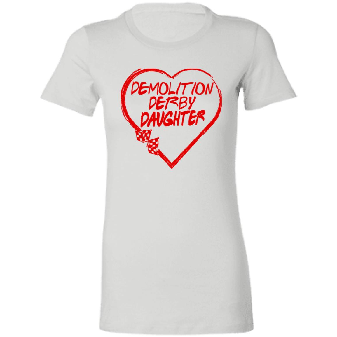 Demolition Derby Daughter Heart Ladies' Flowy Cropped Tee