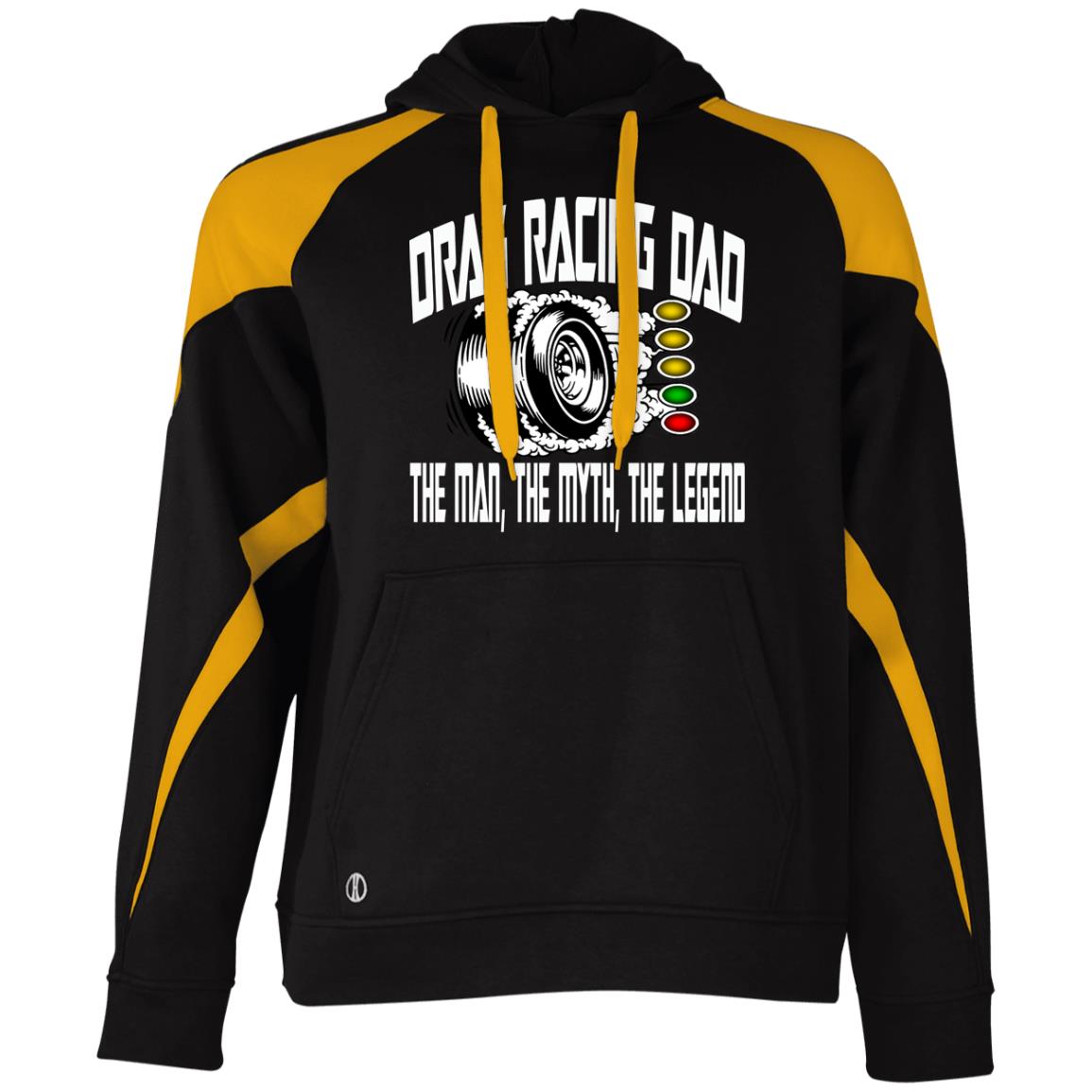 Drag Racing Dad Athletic Colorblock Fleece Hoodie