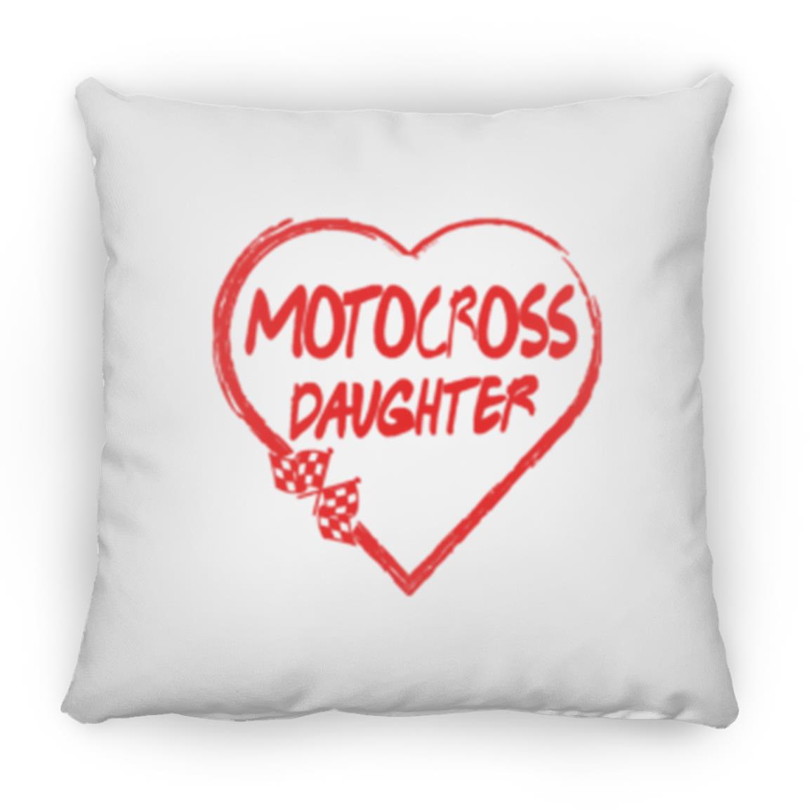 Motocross Daughter Heart Large Square Pillow