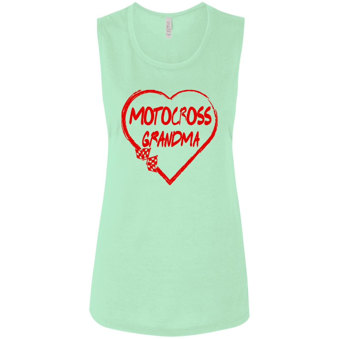 Motocross Grandma Heart Ladies' Flowy Muscle Tank