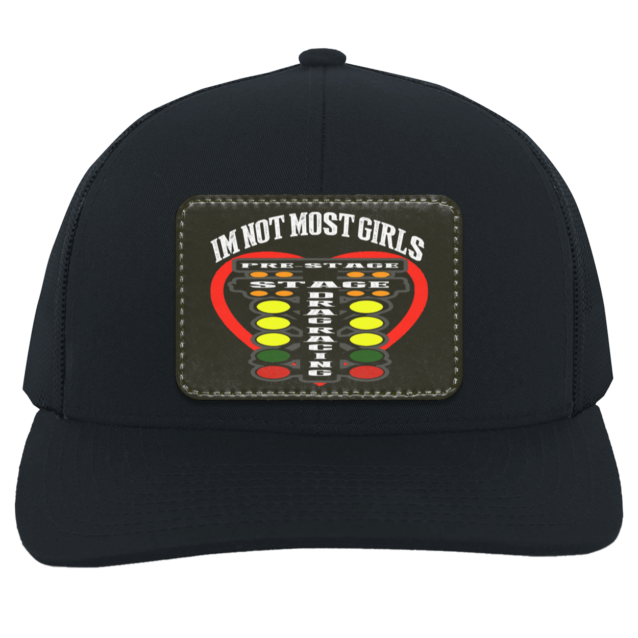 I'm Not Most Girls Drag Racing Trucker Snap Back - Patch