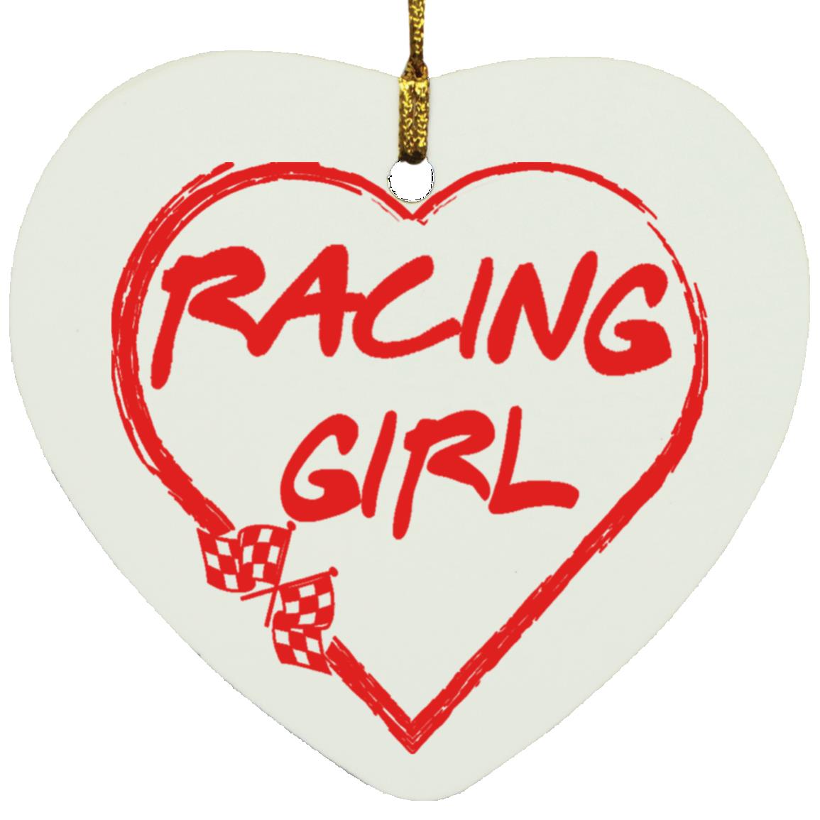 Racing Girl Heart Ornament