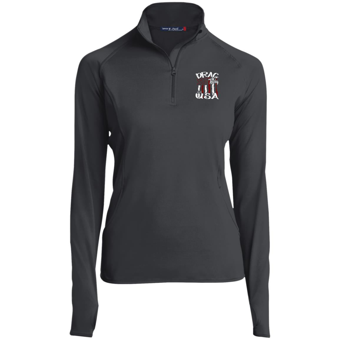 Drag Racing Made In USA Ladies' 1/2 Zip Performance Pullover