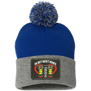 I'm Not Most Moms Drag Racing Pom Pom Knit Cap - Patch