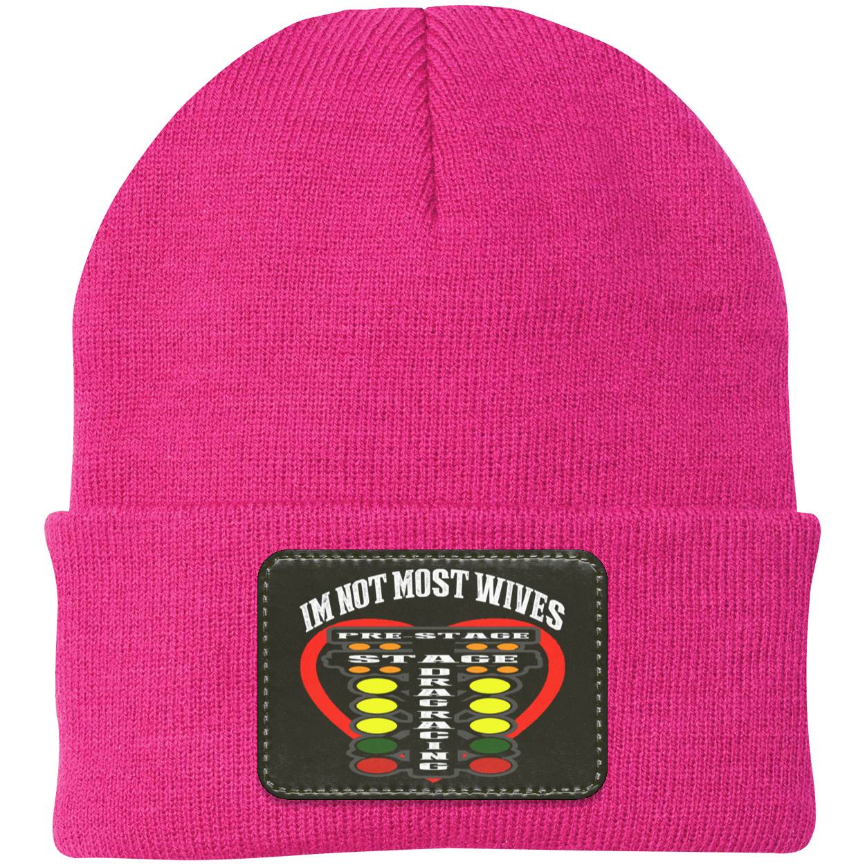 I'm Not Most Wives Drag Racing Knit Cap - Patch