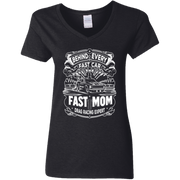 Behind Every Fast Car is a Fast Mom Drag Racing Expert V-Neck T-Shirts