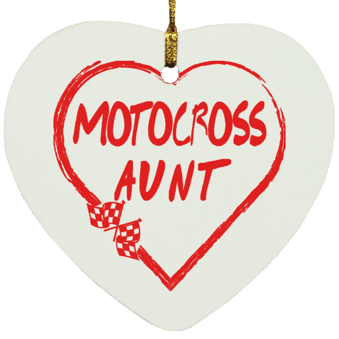 Motocross Aunt Heart Ornament