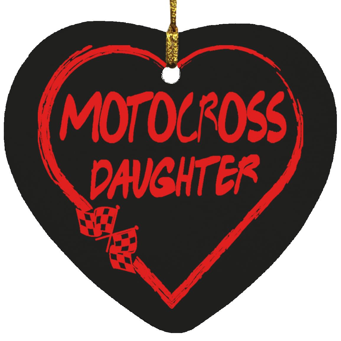 Motocross Daughter Heart Ornament