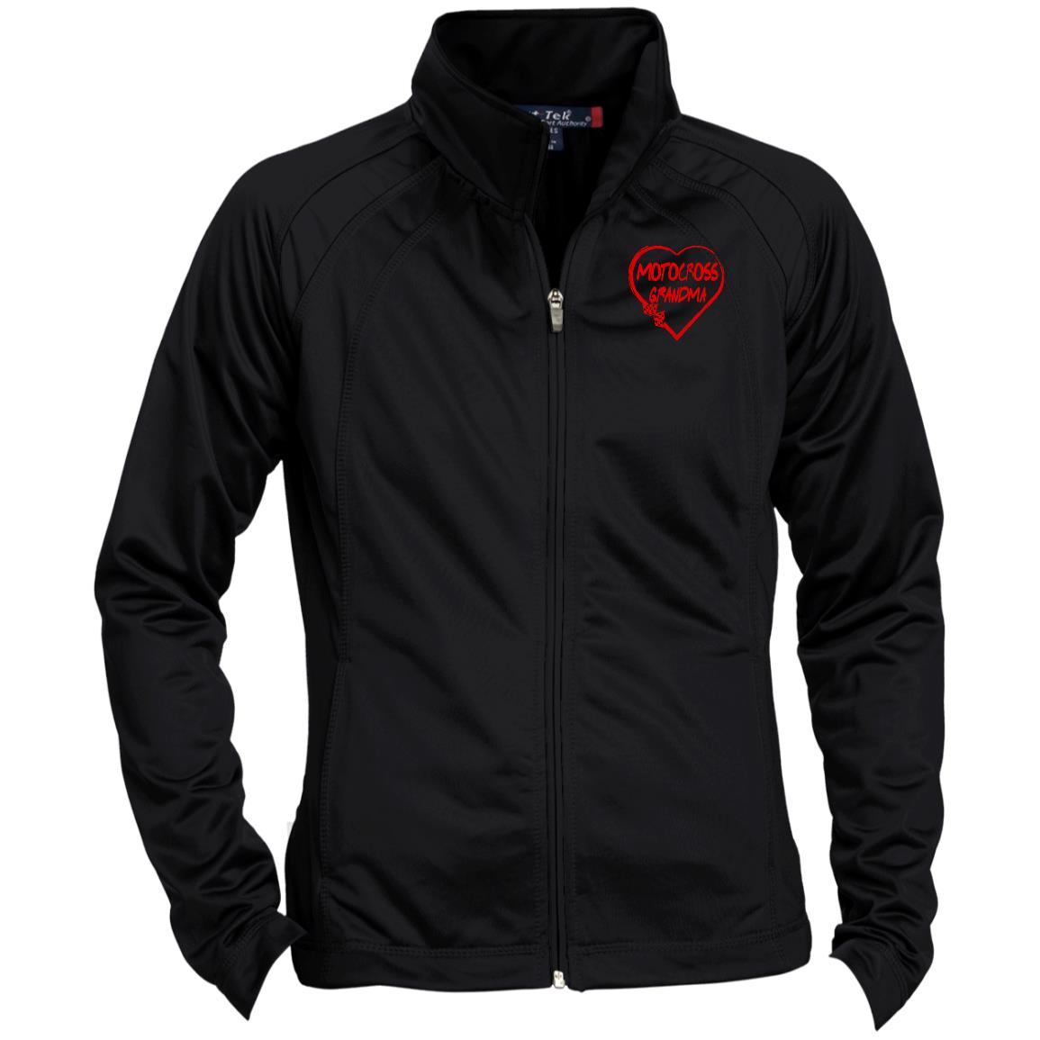 Motocross Grandma Heart Ladies' Raglan Sleeve Warmup Jacket