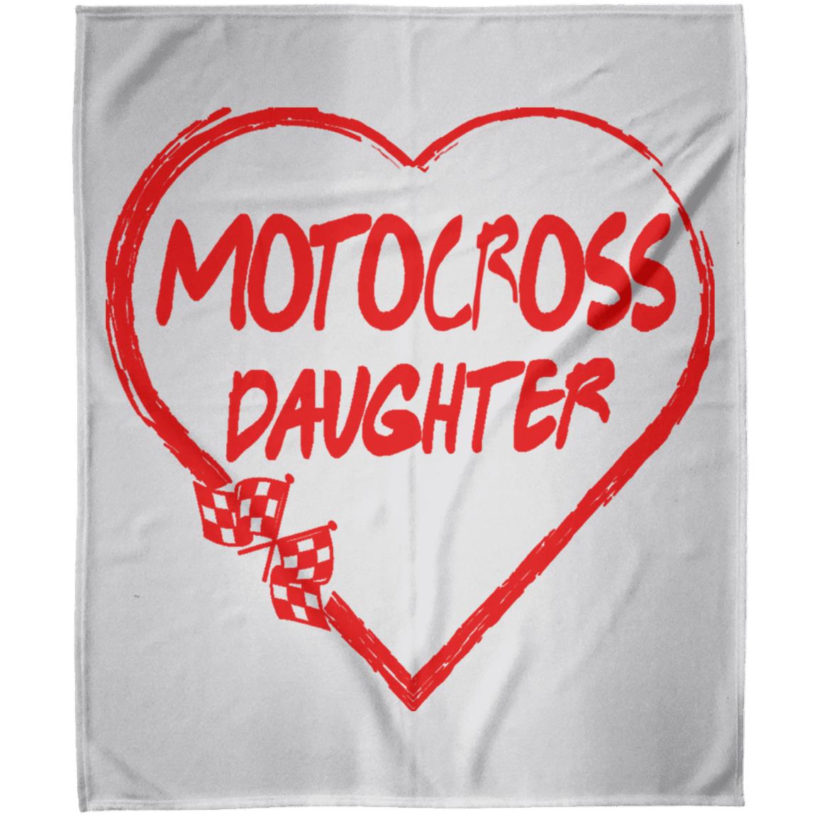 Motocross Daughter Heart Arctic Fleece Blanket 50x60