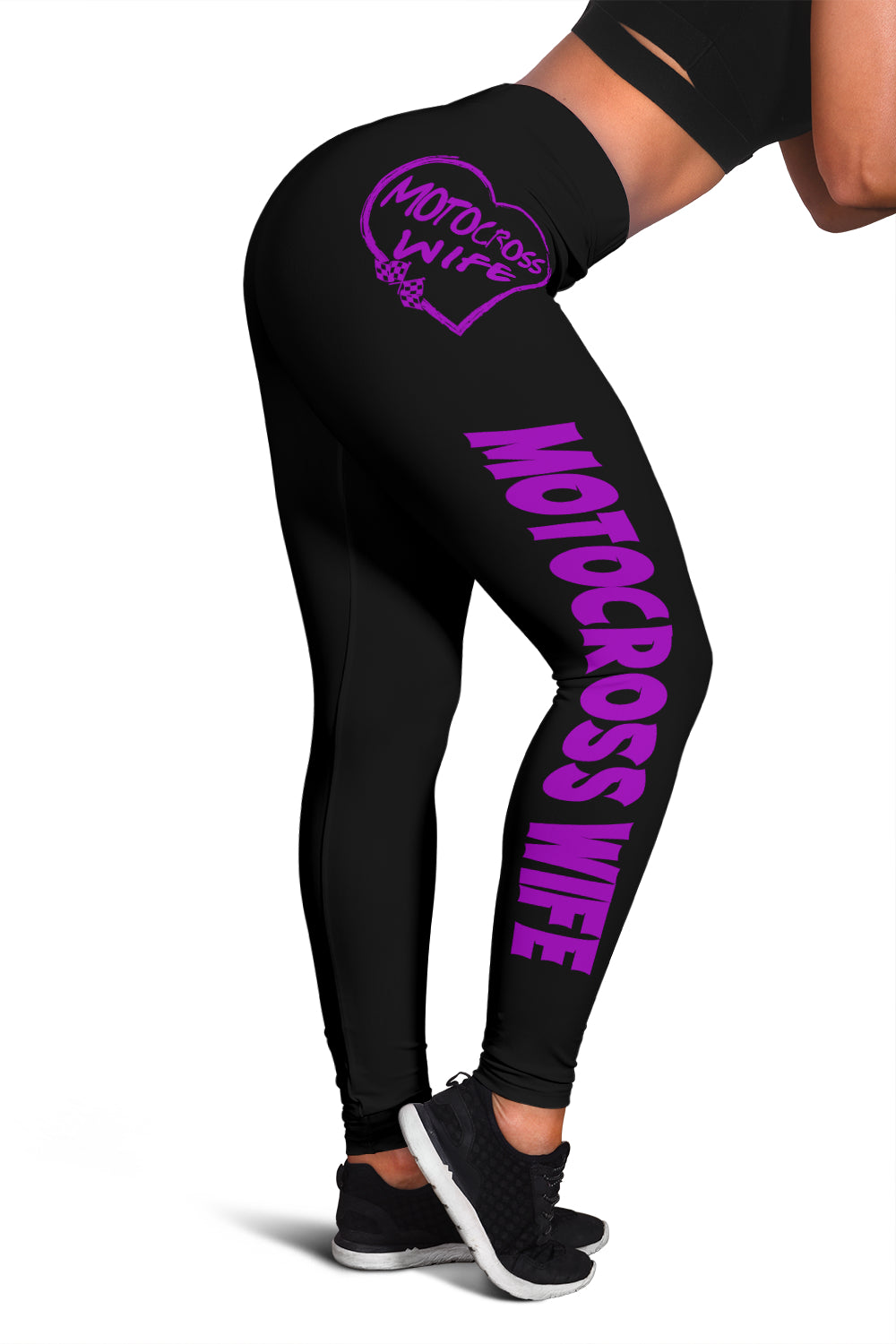 Motocross Wife Heart Leggings