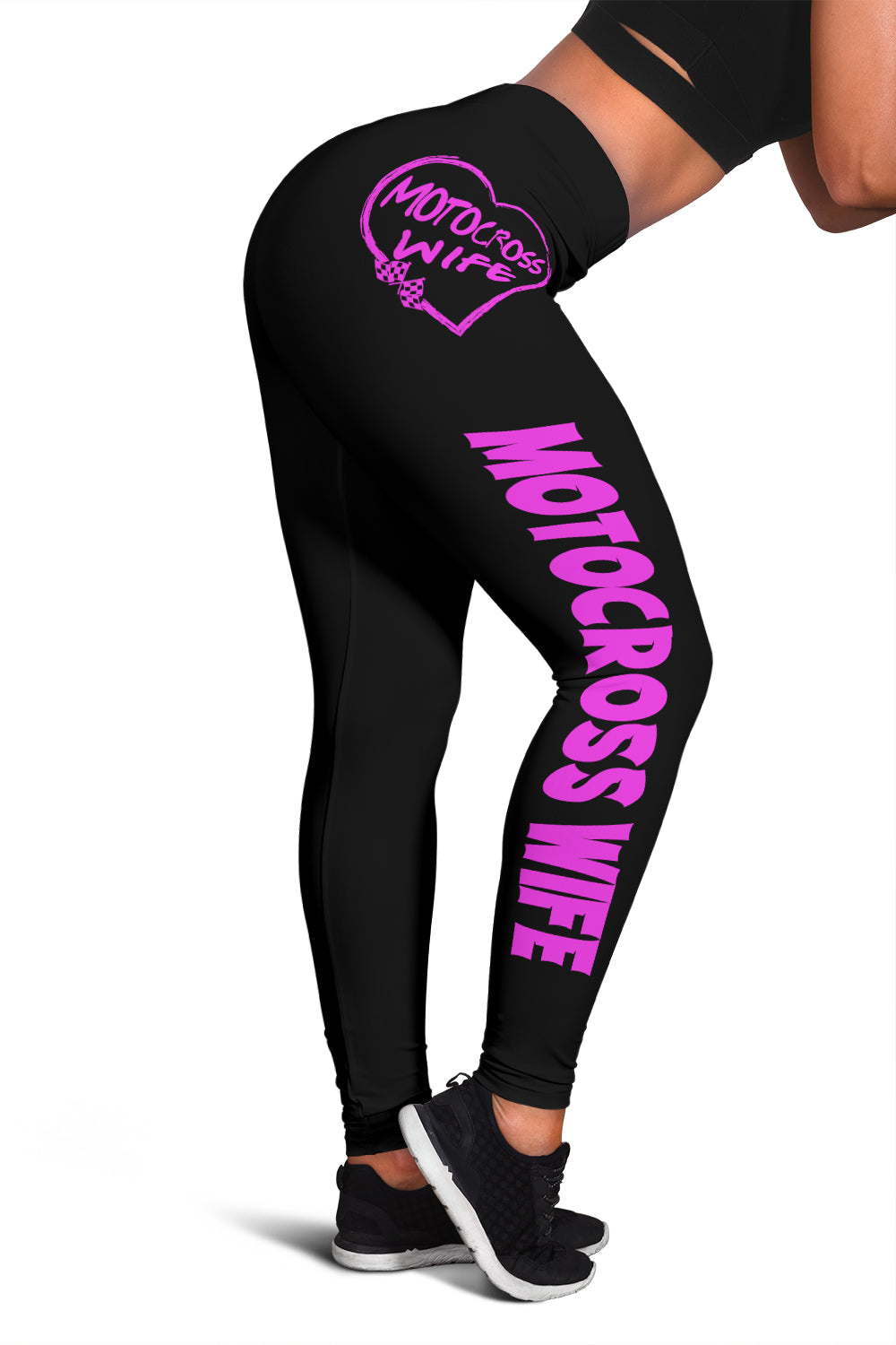 Motocross Wife Heart Leggings