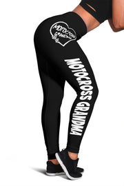 Motocross Grandma Heart Leggings