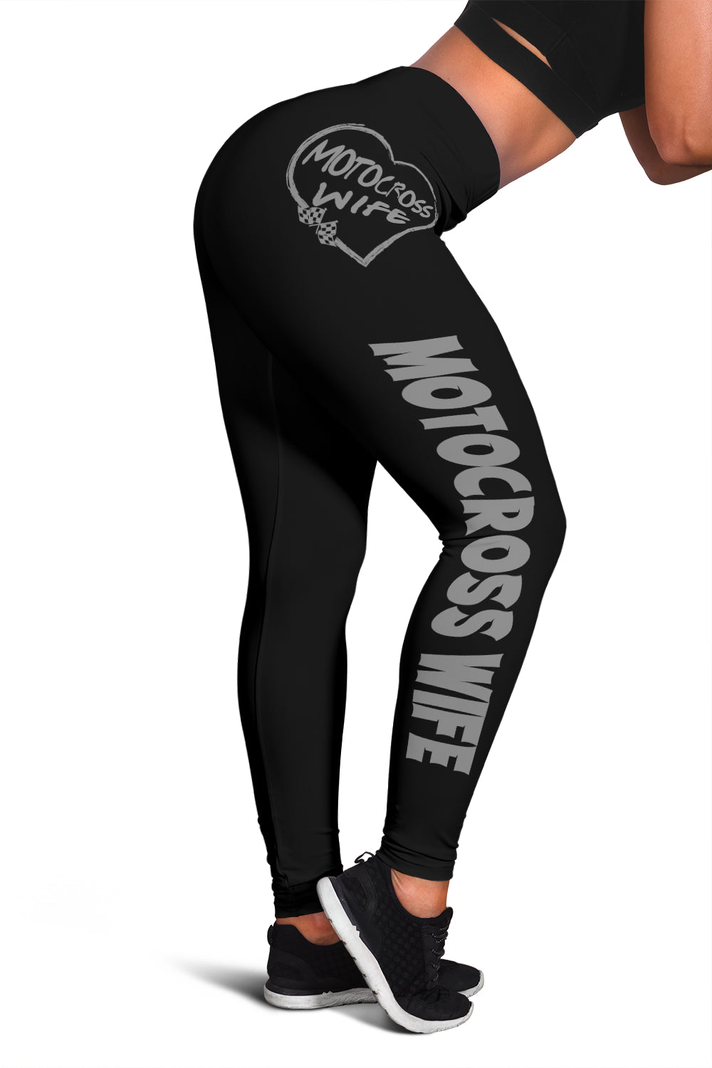 Motocross Wife Heart Leggings
