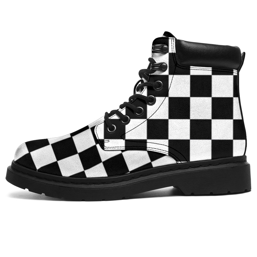 Racing Checkered All-Season Boots