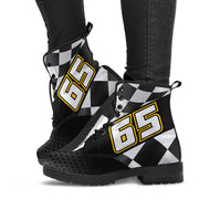 Custom Number Checkered Racing Boots