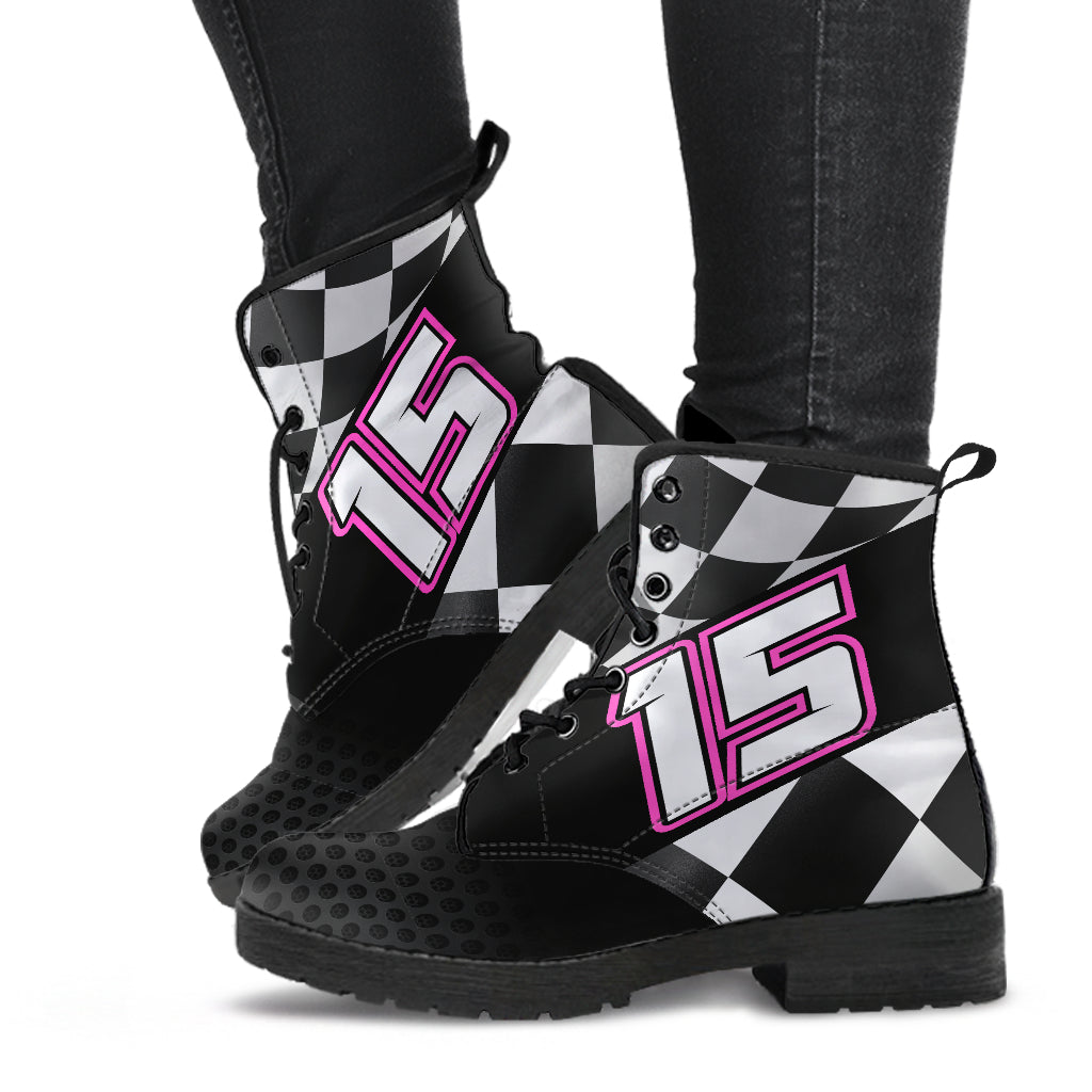 Custom Checkered Racing Boots