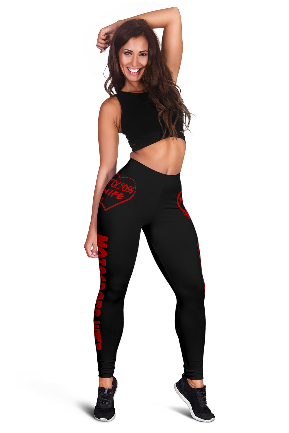 Motocross Wife Heart Leggings
