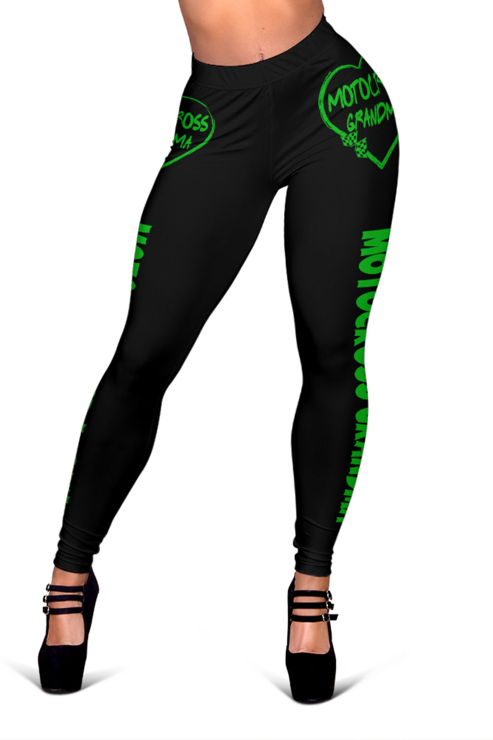 Motocross Grandma Heart Leggings