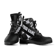 Custom Name Checkered Racing Boots