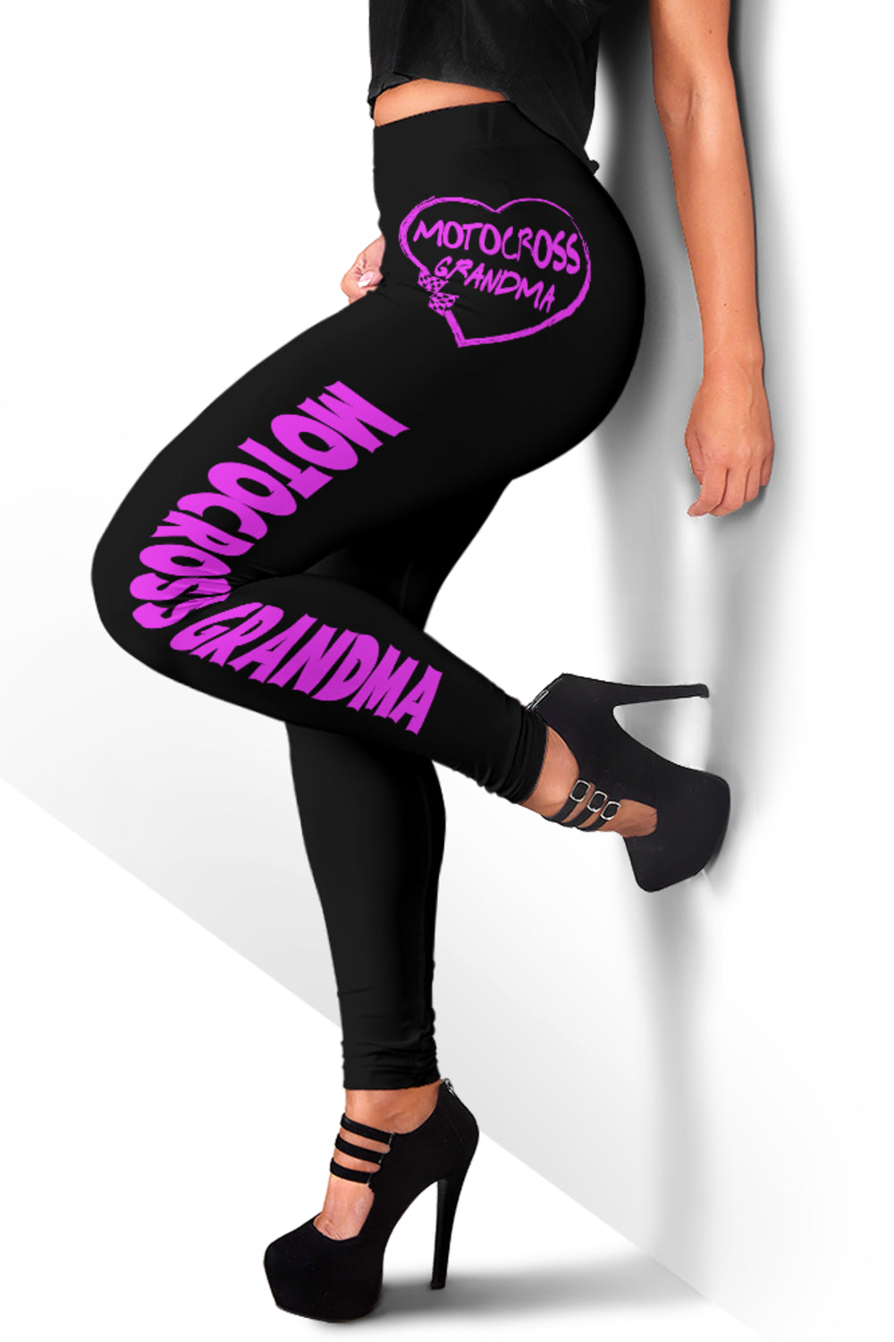 Motocross Grandma Heart Leggings
