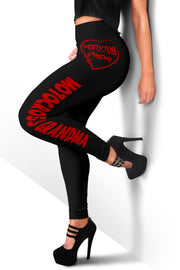 Motocross Grandma Heart Leggings