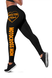 Motocross Mom Heart Leggings