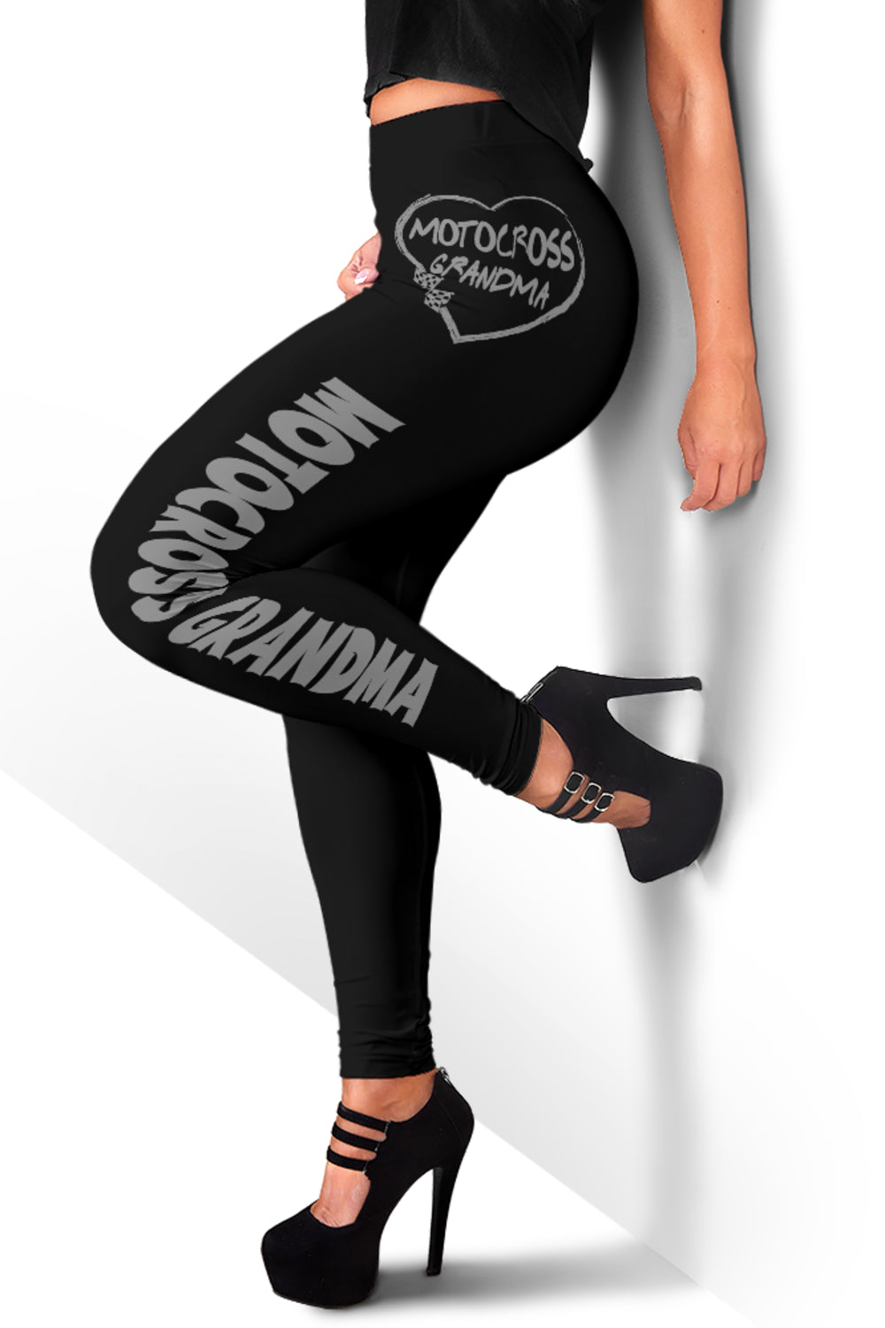 Motocross Grandma Heart Leggings