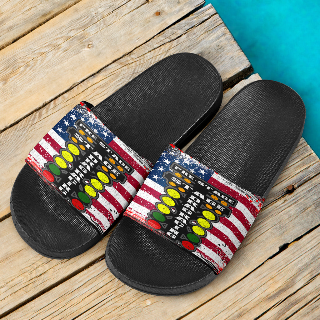 Drag racing USA slide sandals