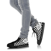 Custom Racing Checkered High Top Shoes