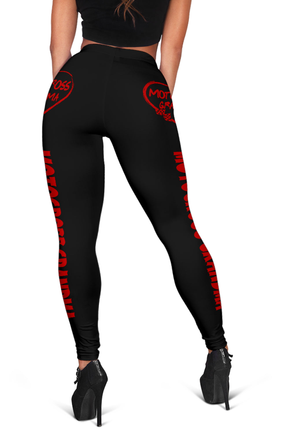 Motocross Grandma Heart Leggings